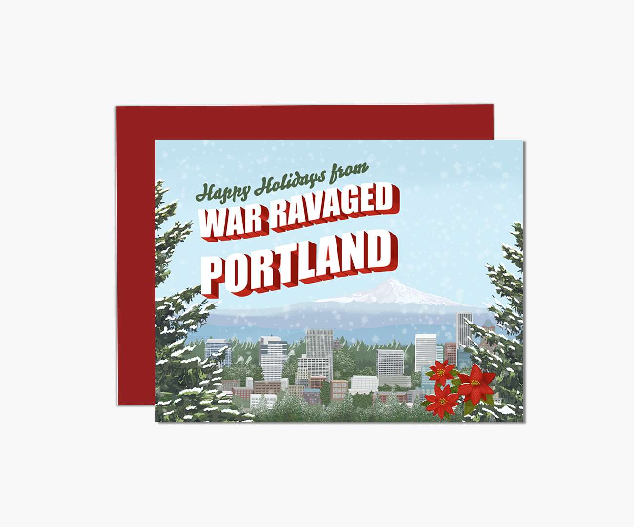 Happy Holidays from War Ravaged Portland Card - JessBecauseArtCo